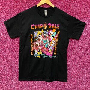 Disney's Chip & Dale Fighting Crime Around The World Graphic T-Shirt Medium